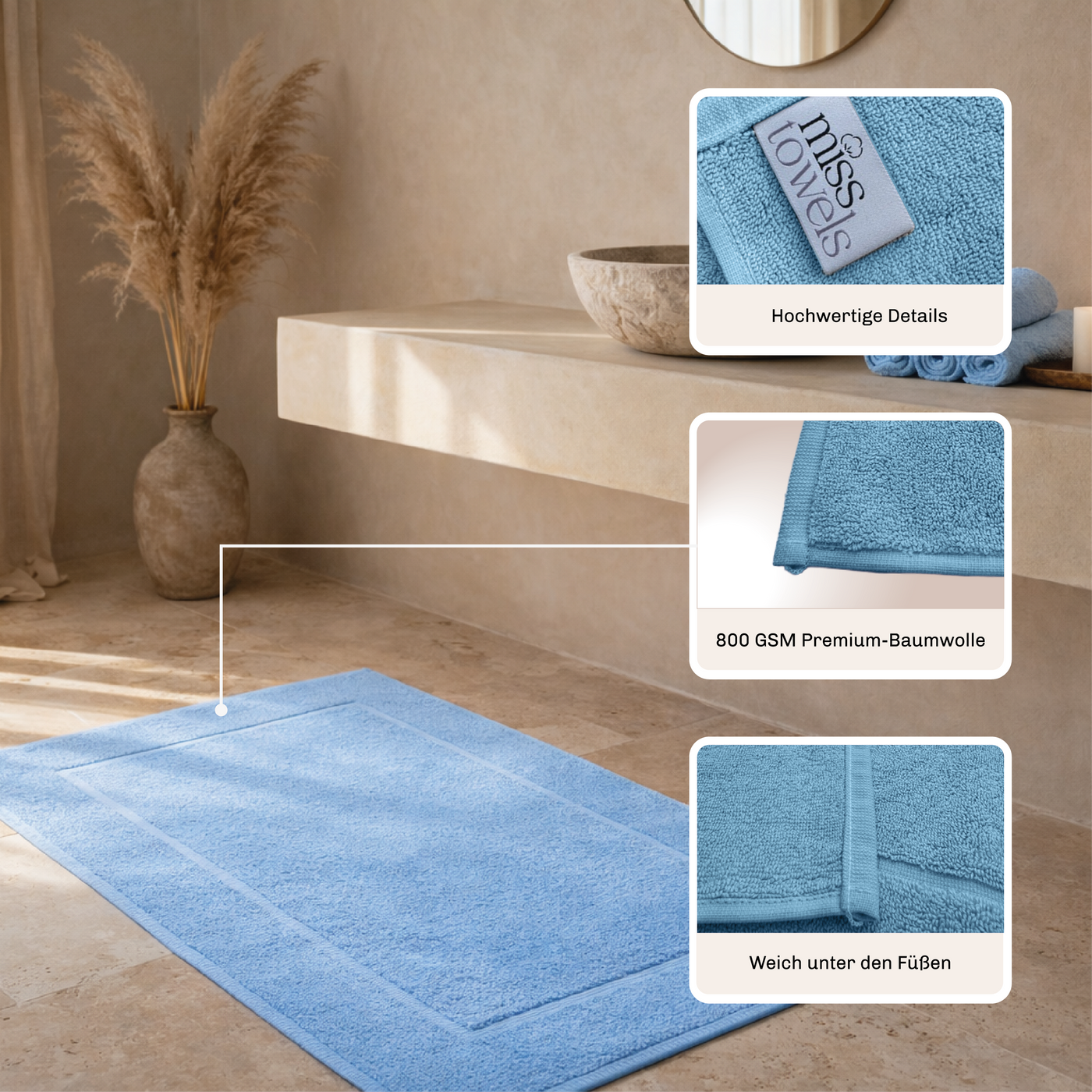 Die 3 größten Vorteile der Hotel-Badematte von Miss Towels lang:"de"