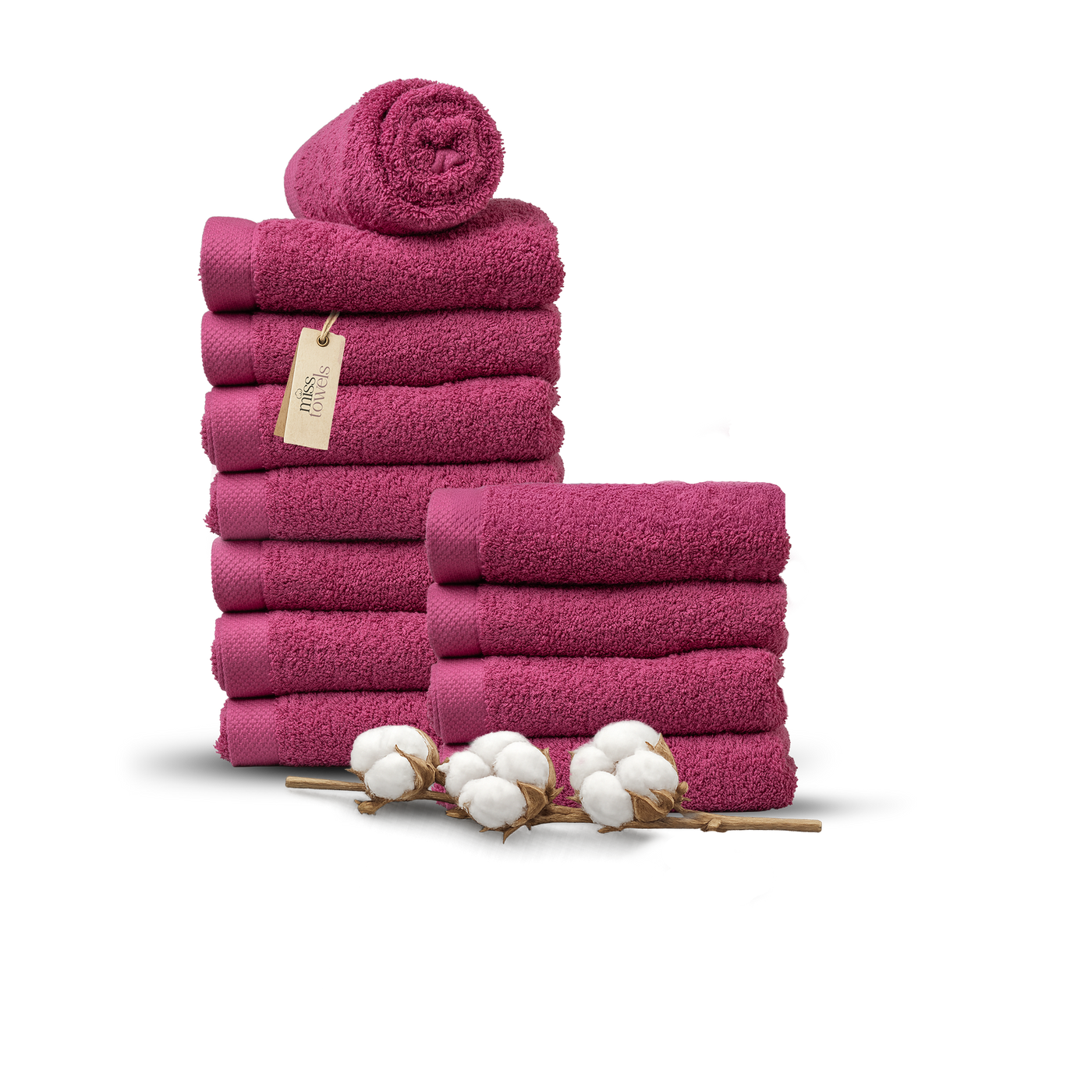 Hotelkwaliteit handdoeken 12 stuks 50x100 fuchsia