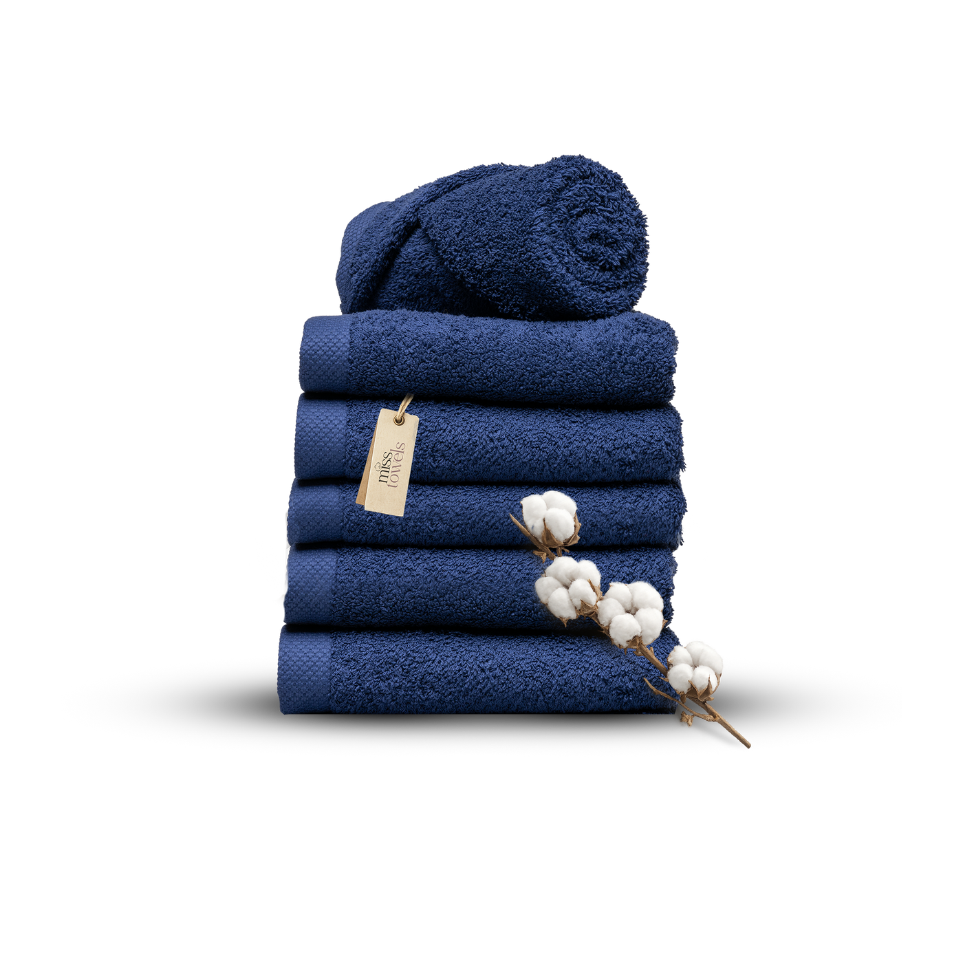 Hotel handdoeken 6 stuks 50x100 marine blauw