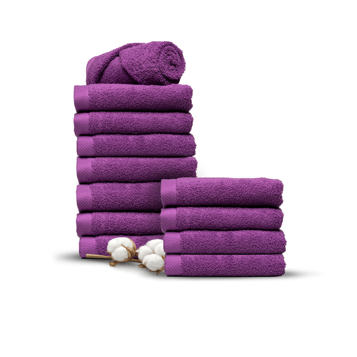 Hotelkwaliteit handdoeken 12 stuks 50x100  paars