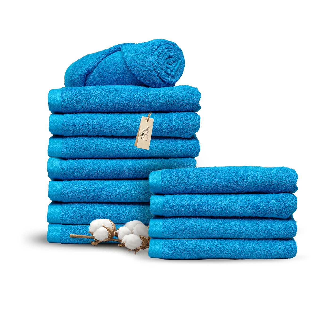 Hotelkwaliteit handdoeken 12 stuks 70x140 turquoise