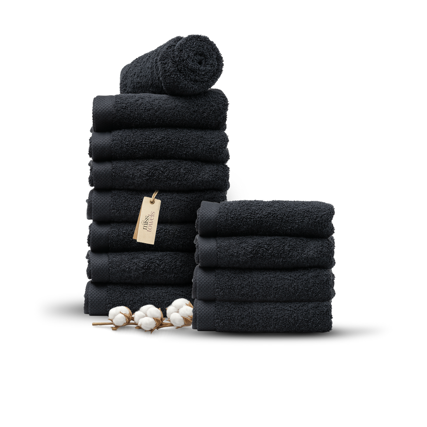 Hotelkwaliteit handdoeken 12 stuks 50x100 zwart